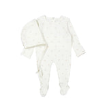 Ladida Pointelle Duckling Footie And Bonnet - Pink