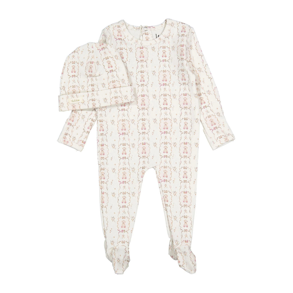 Ladida Teddy Footie And Hat - Mauve