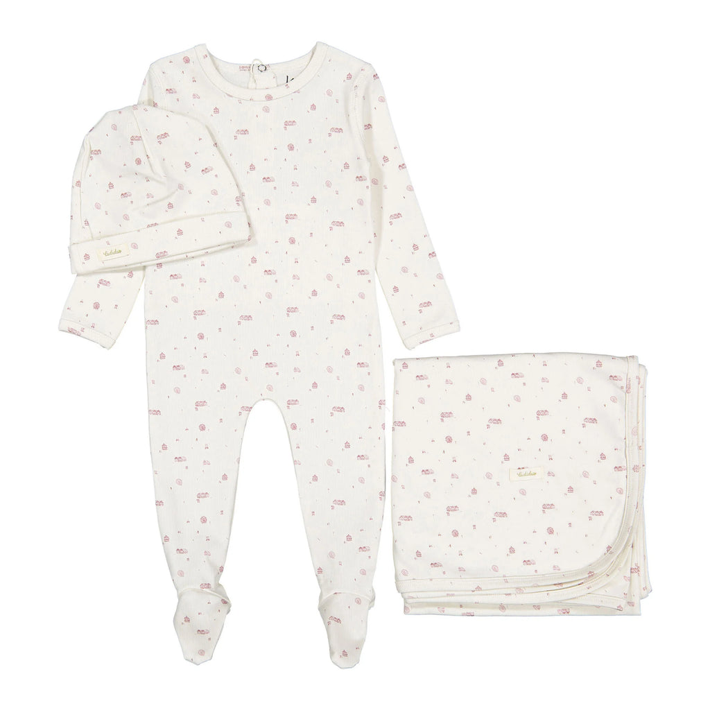 Ladida Ribbed Park Layette Set - Rosewood