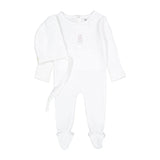 Ladida Cotton Bunny Footie And Bonnet - Rose