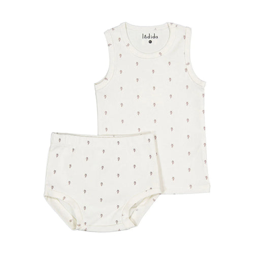 Ladida Wrap Tie Tiny Rose Bloomer Set - Pink