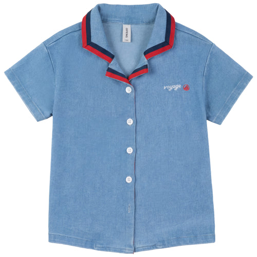 Calla Lili Boys Nautical Shirt - Denim Blue