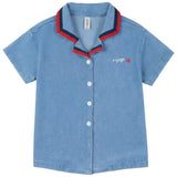 Calla Lili Boys Nautical Shirt - Denim Blue