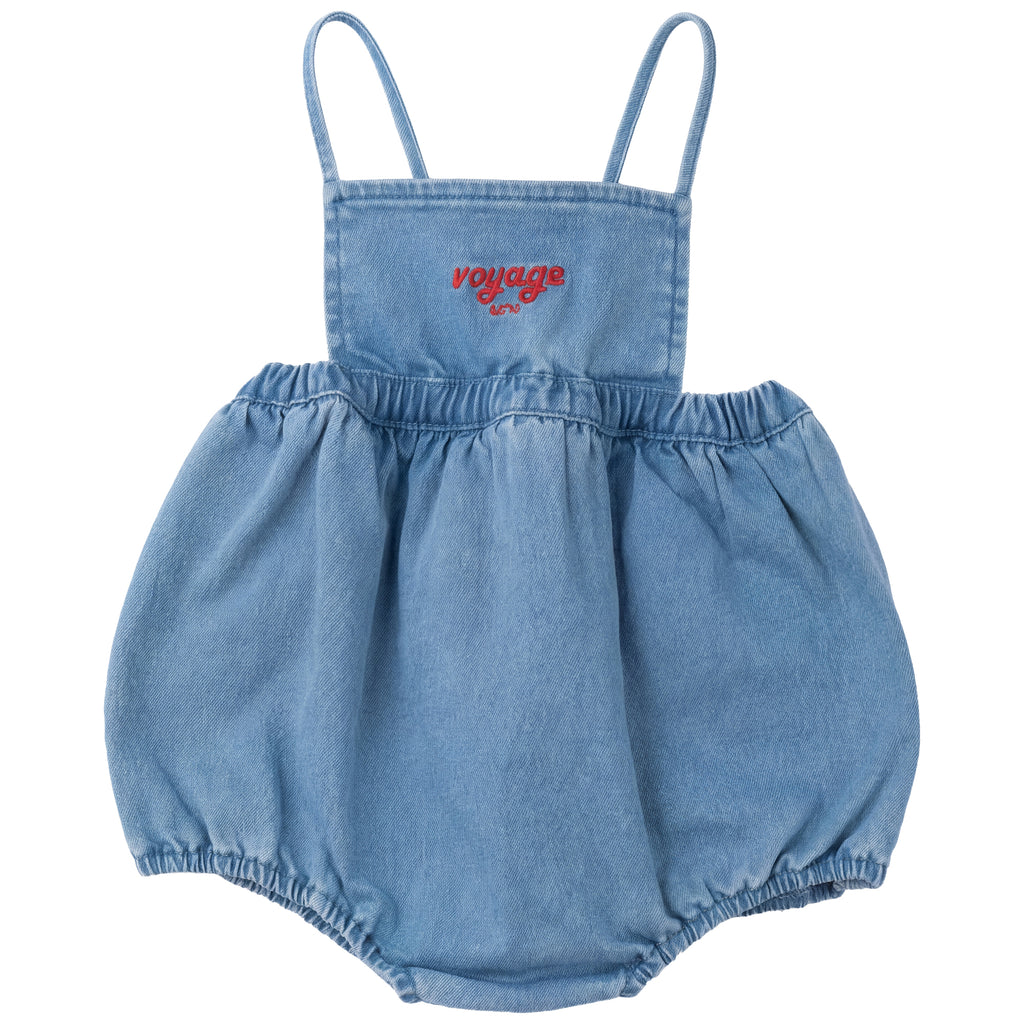 Calla Lili Girls Nautical Romper - Denim Blue