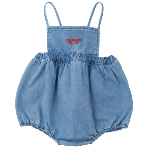 Calla Lili Girls Nautical Romper - Denim Blue