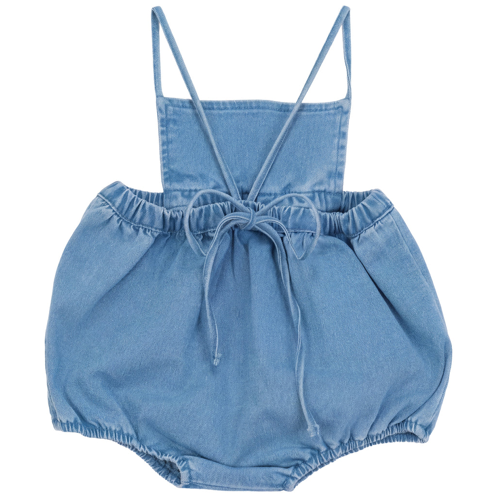 Calla Lili Girls Nautical Romper - Denim Blue