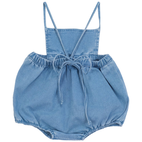 Calla Lili Girls Nautical Romper - Denim Blue