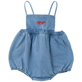 Calla Lili Girls Nautical Romper - Denim Blue