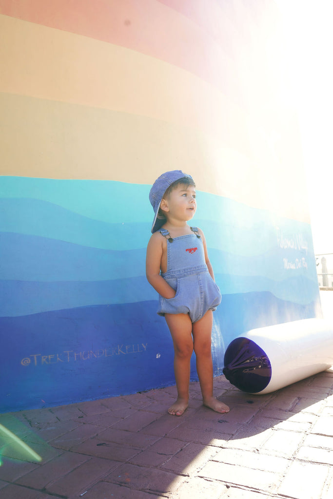 Calla Lili Boys Nautical Romper - Denim Blue