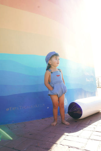 Calla Lili Boys Nautical Romper - Denim Blue