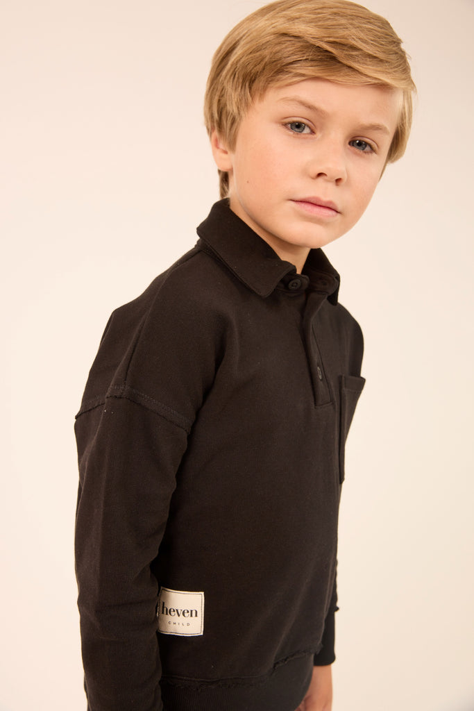 Heven Boys Polo - Black (H75)