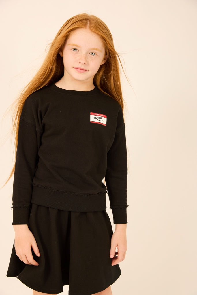 Heven Hello Sweatshirt - Black (H72)