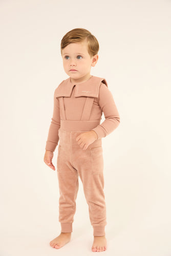 Little Parni Velour Overall Set (K726) - Pink