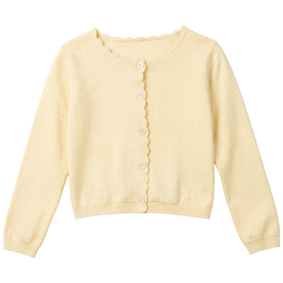 Calla Lili Girls Pointelle Cardigan - Yellow
