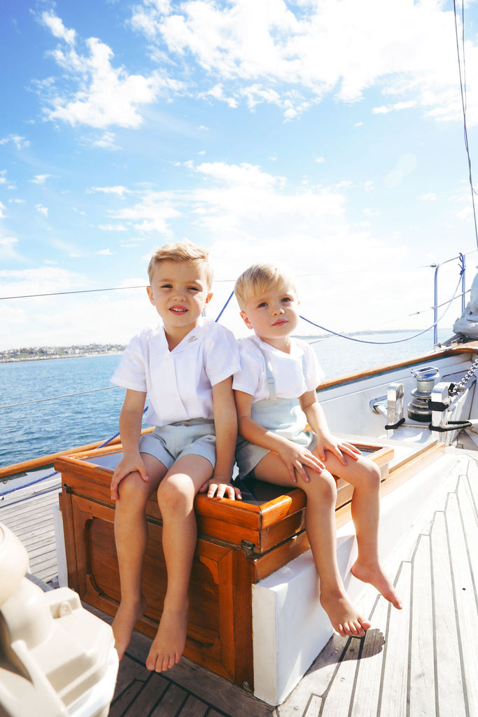 Calla Lili Boys Bermudas With Buttons - Blue Sage