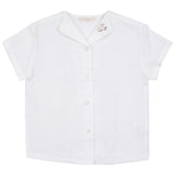 Calla Lili Boys Linen Shirt With Bird - White/Sand