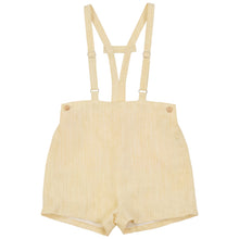 Load image into Gallery viewer, Calla Lili Boys Linen Shorts With Suspenders - Yellow