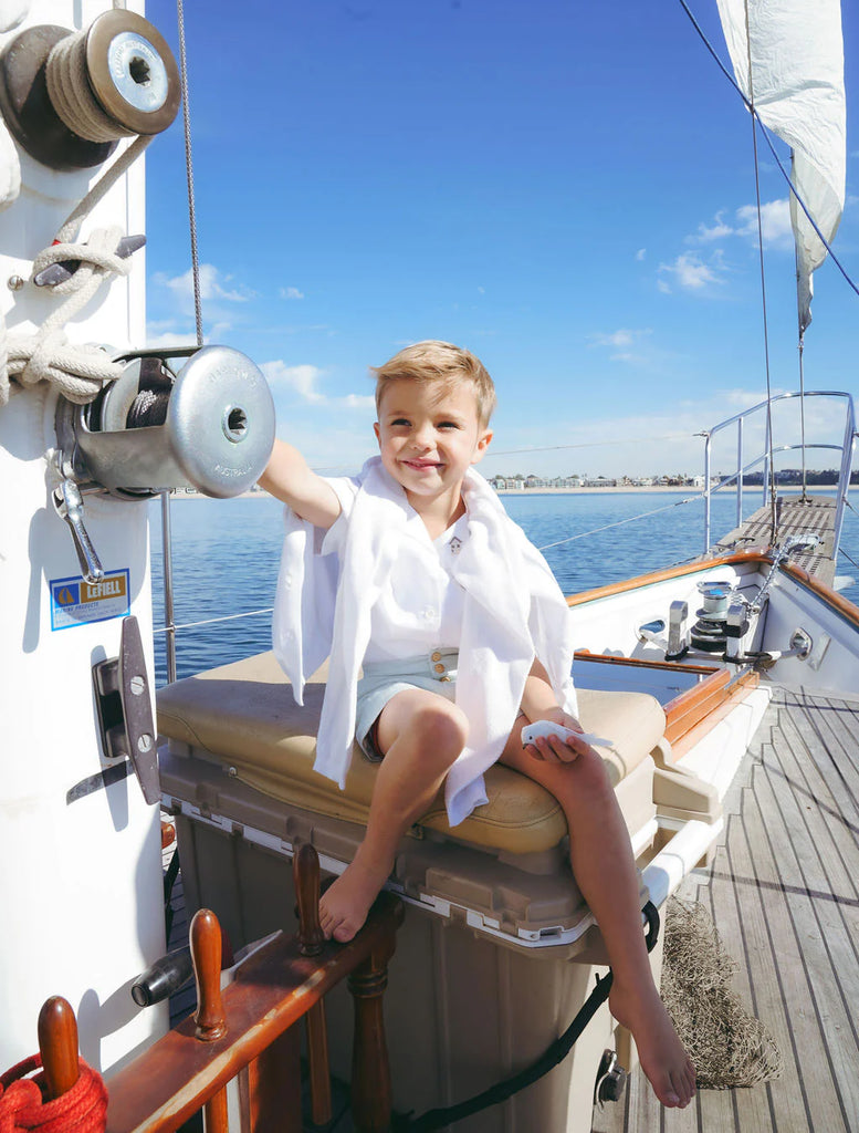 Calla Lili Boys Knit Cardigan - White