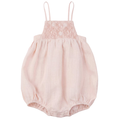 Calla Lili Baby Girl Linen Romper - Pink