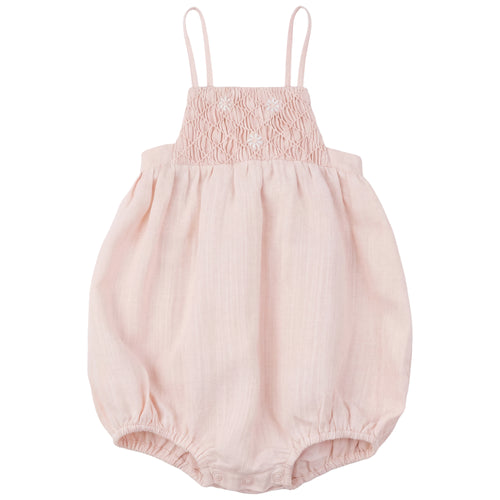 Calla Lili Baby Girl Linen Romper - Pink