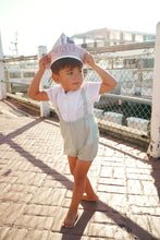 Load image into Gallery viewer, Calla Lili Boys Linen Shirt With Bird - White/Blue