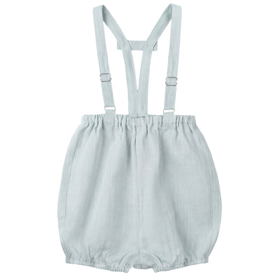 Calla Lili Baby Boy Linen Romper - Blue Sage