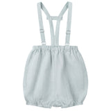 Calla Lili Baby Boy Linen Romper - Blue Sage