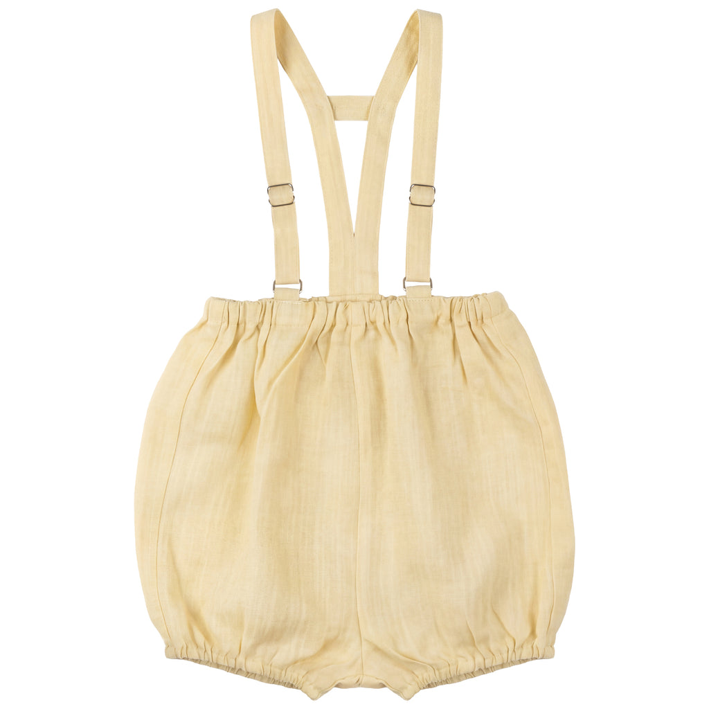Calla Lili Baby Boy Linen Romper - Yellow