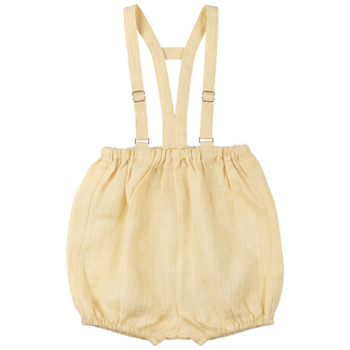 Calla Lili Baby Boy Linen Romper - Yellow