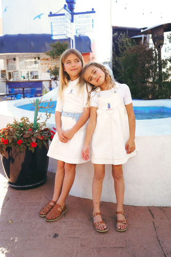 Calla Lili Girls Golf Tee And Skirt Set - White/Blue