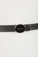 Load image into Gallery viewer, Twinset Oval Enameled Buckle Belt - Black