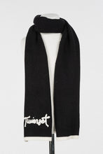 Load image into Gallery viewer, Twinset Knit Logo Scarf - Black/Snow