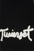 Load image into Gallery viewer, Twinset Knit Logo Scarf - Black/Snow