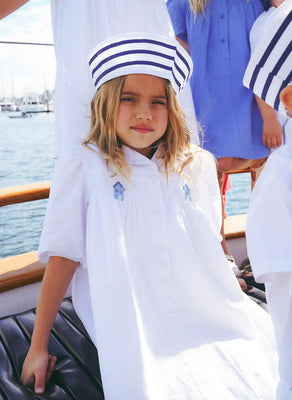 Calla Lili Girls Dress With Smocking - White