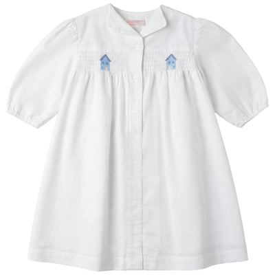 Calla Lili Girls Dress With Smocking - White