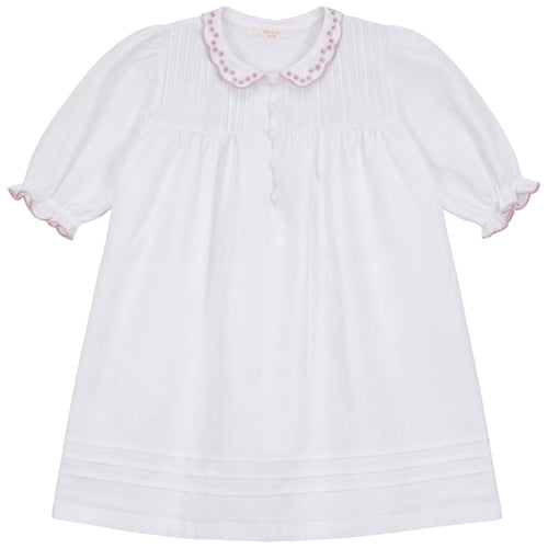Calla Lili Girls Linen Dress With Scallops