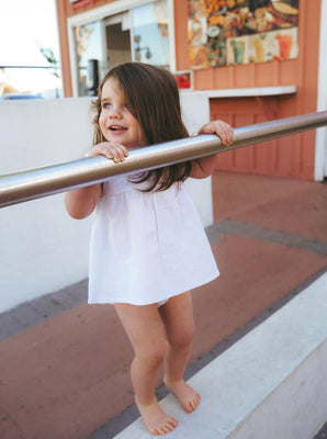 Calla Lili Baby Girl Linen Set With Scallops