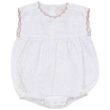 Load image into Gallery viewer, Calla Lili Baby Girl Linen Romper With Scallops