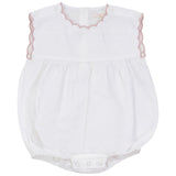 Calla Lili Baby Girl Linen Romper With Scallops