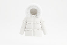 Load image into Gallery viewer, Pramie Little Girls Ruffle Coat - Ivory