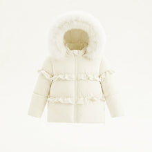 Load image into Gallery viewer, Pramie Little Girls Ruffle Coat - Ivory