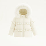 Pramie Little Girls Ruffle Coat - Ivory