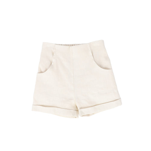 Le Bourdon Linen Seam Shorts - Tan