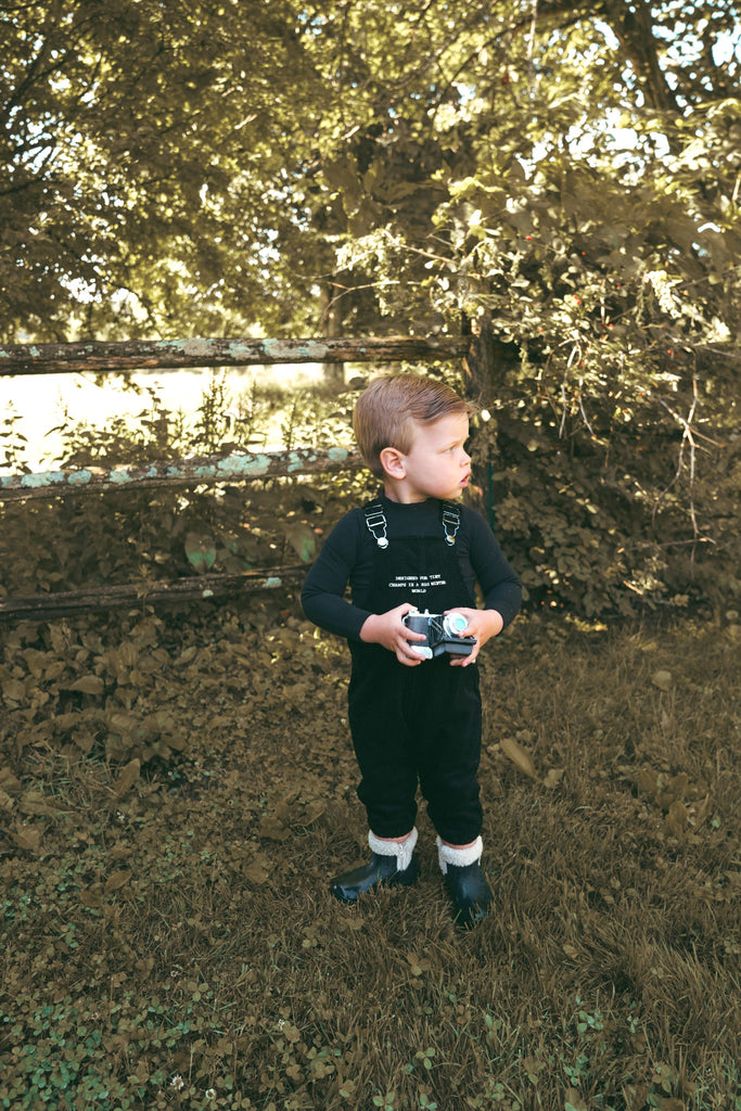 Calla Lili Baby Boy Corduroy Overall - Black