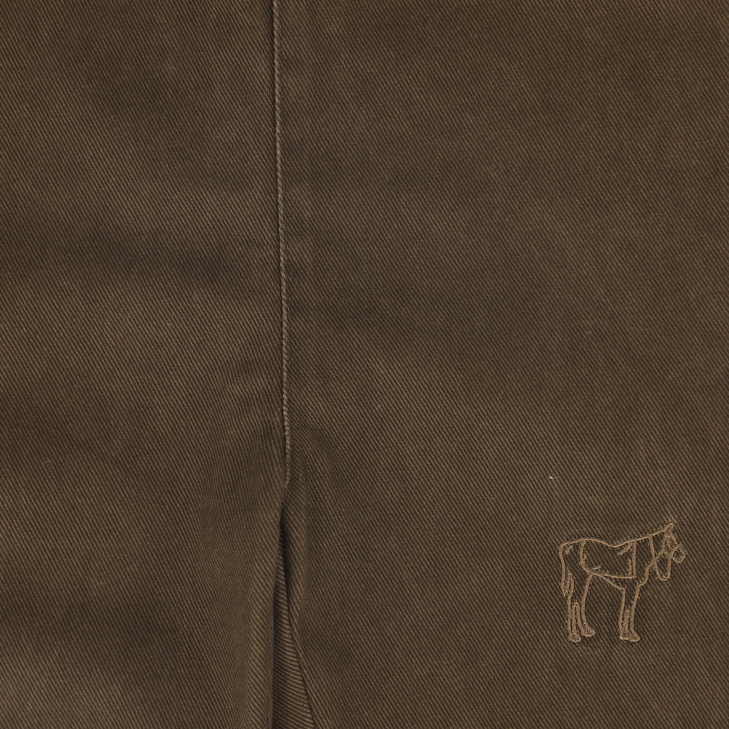 Bace Denim Embroidered Overalls - Brown