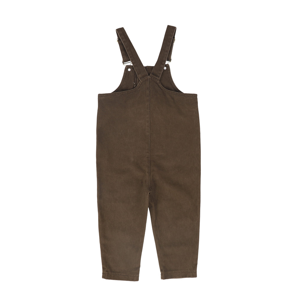 Bace Denim Embroidered Overalls - Brown