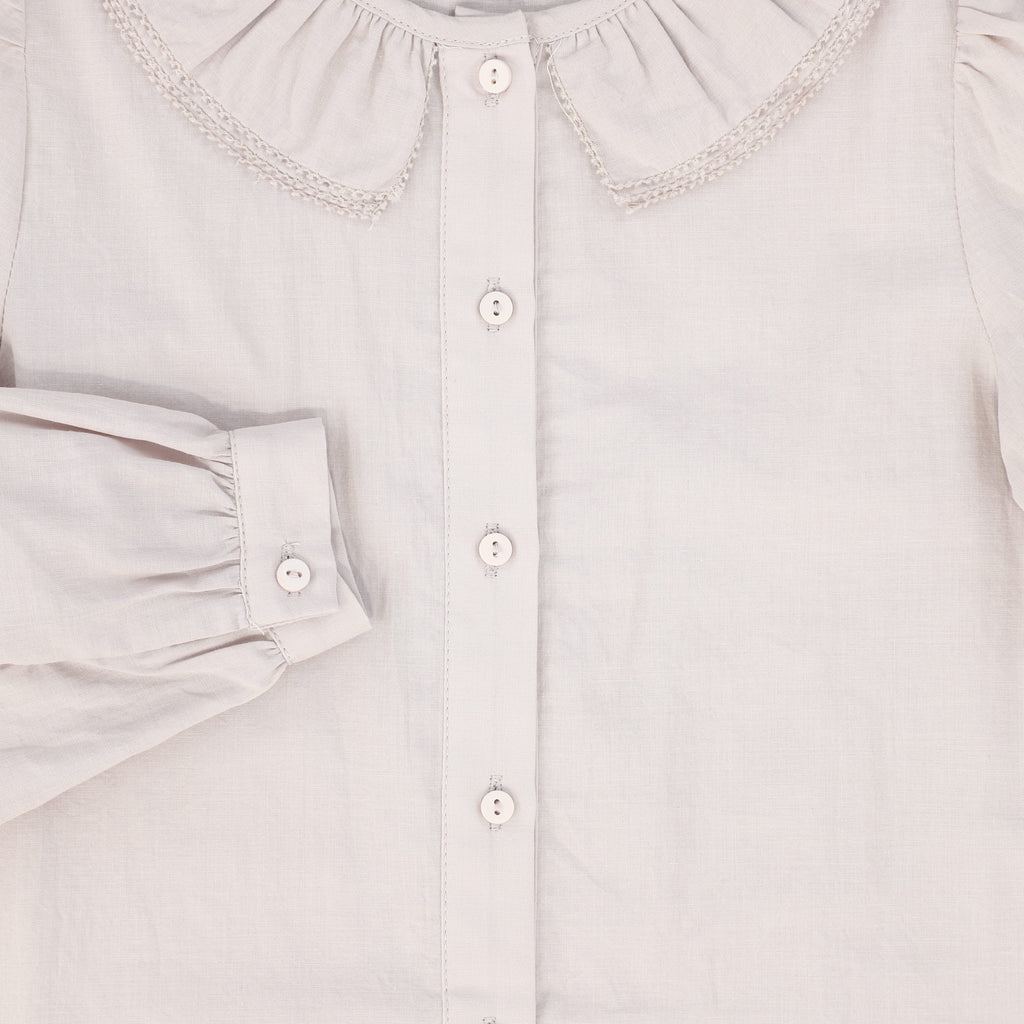 Bamboo Flare Knit Jumper And Collar Tissue Blouse Set - Burgundy/Lilac