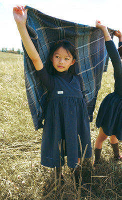 Calla Lili Girls Wrap Dress - Blue