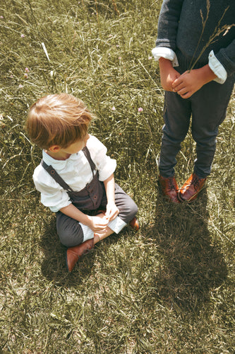 Calla Lili Boys Pants With Suspenders - Grey