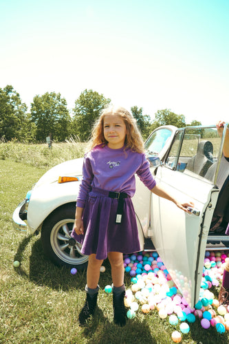 Calla Lili Girls Sweatshirt With Embroidery - Purple